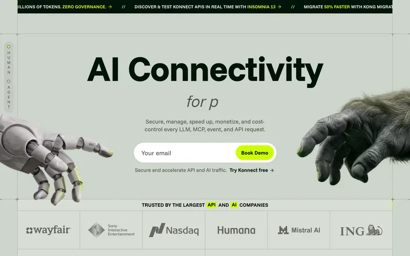 Screenshot of the Kong homepage